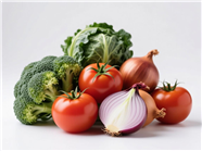 西蓝花青菜西红柿洋葱摄影图片