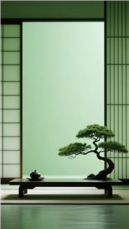 极简绿色调禅意风壁纸图片