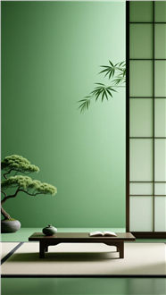 绿色调禅意风格背景图片