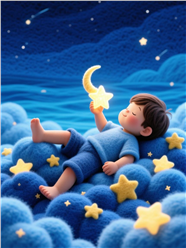 可爱毛毡风卡通星星男孩图片