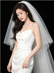 亚洲白色婚纱头纱美女写真图片