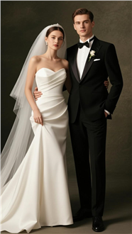 欧美俊男靓女婚纱写真摄影图片