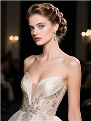 欧美优雅气质盘发美女写真图片