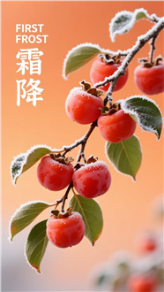 二十四节气霜降海报设计图片