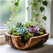 窗台多肉植物盆栽摄影图片