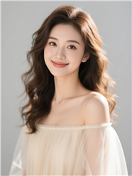 温婉气质浅灰色露肩纱衣美女写真图片