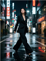 都市时尚夜晚街拍美女写真图片