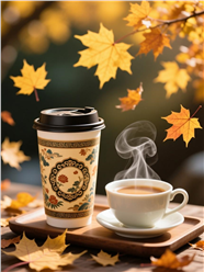 秋季氛围感咖啡摄影图片