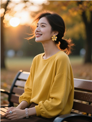 秋季电影质感风格美女写真图片