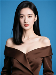 时尚一字肩美女人像写真艺术图片