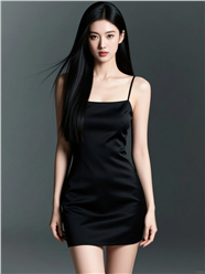 性感小黑裙美女人像摄影图片