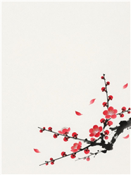 极简风格水墨梅花背景图片