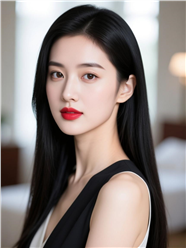 知性优雅长直发美女写真图片