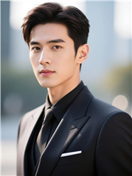 潇洒帅气黑色西装帅哥图片