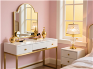 轻奢风白色烤漆梳妆台图片