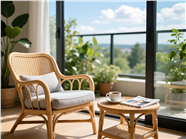 北欧风藤编休闲椅图片