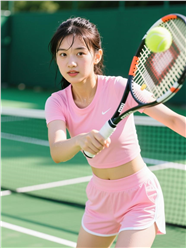 户外网球运动美女摄影图片