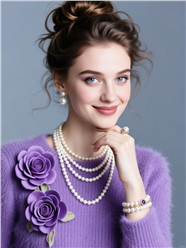 紫色羊毛衫盘发俄罗斯美女图片