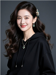 美女长发飘逸微卷翻翘发型图片