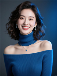 年轻高领露肩美女性感摄影图片