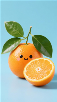 可爱新鲜橙子摄影图片