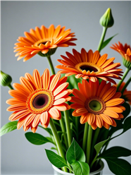 娇艳欲滴橙色菊花插花图片