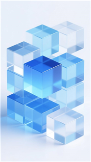 蓝色几何渐变玻璃质感科技背景图片