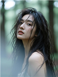 美女森林朦胧凌乱美艺术摄影图片