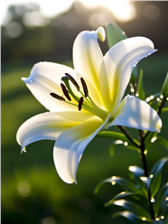 清晨柔光中的野生百合花图片