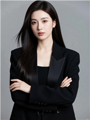 黑色商务西装美女写真图片