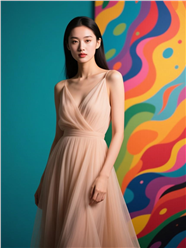 飘逸长款纱裙美女写真图片