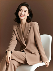 摩卡慕斯色系西装美女商务写真图片