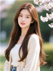 优雅气质春日小清新长发美女图片