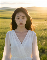 草原时尚破碎感美女写真图片