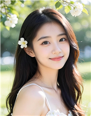 清新甜美长卷发美女写真图片