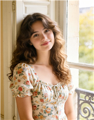 法式复古小鸟依人少女美女写真图片