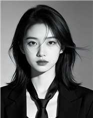 清冷禁欲系黑白风格美女写真图片