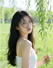 春日杨柳依依性感美女图片