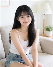 穿着白色背心的甜美女生图片