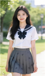 清纯大学生美女穿着水手服图片