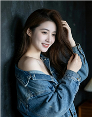 性感牛仔风美女人像艺术写真图片