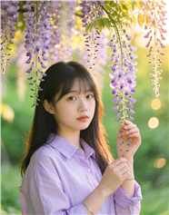森系花藤清透氧气少女风美女写真图片