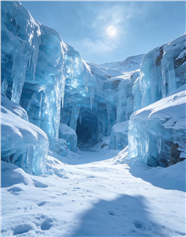 冬日冰川峡谷冰雪秘境图片