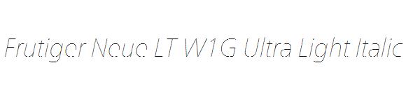 Frutiger Neue LT W1G Ultra Light Italic