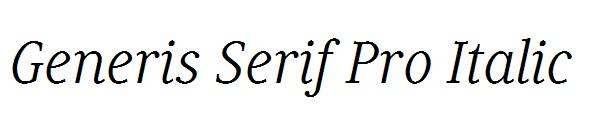 Generis Serif Pro Italic