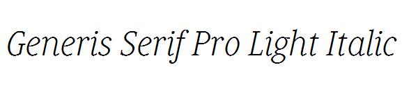 Generis Serif Pro Light Italic