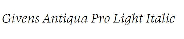 Givens Antiqua Pro Light Italic