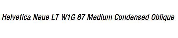 Helvetica Neue LT W1G 67 Medium Condensed Oblique