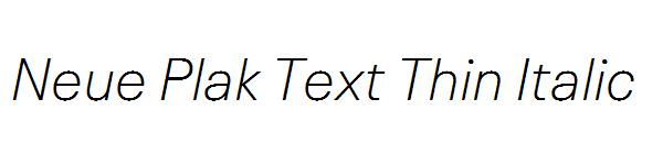 Neue Plak Text Thin Italic