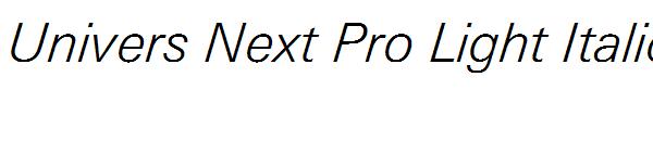 Univers Next Pro Light Italic